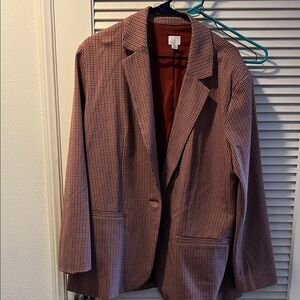 A New Day Brown and Cream Houndstooth Blazer